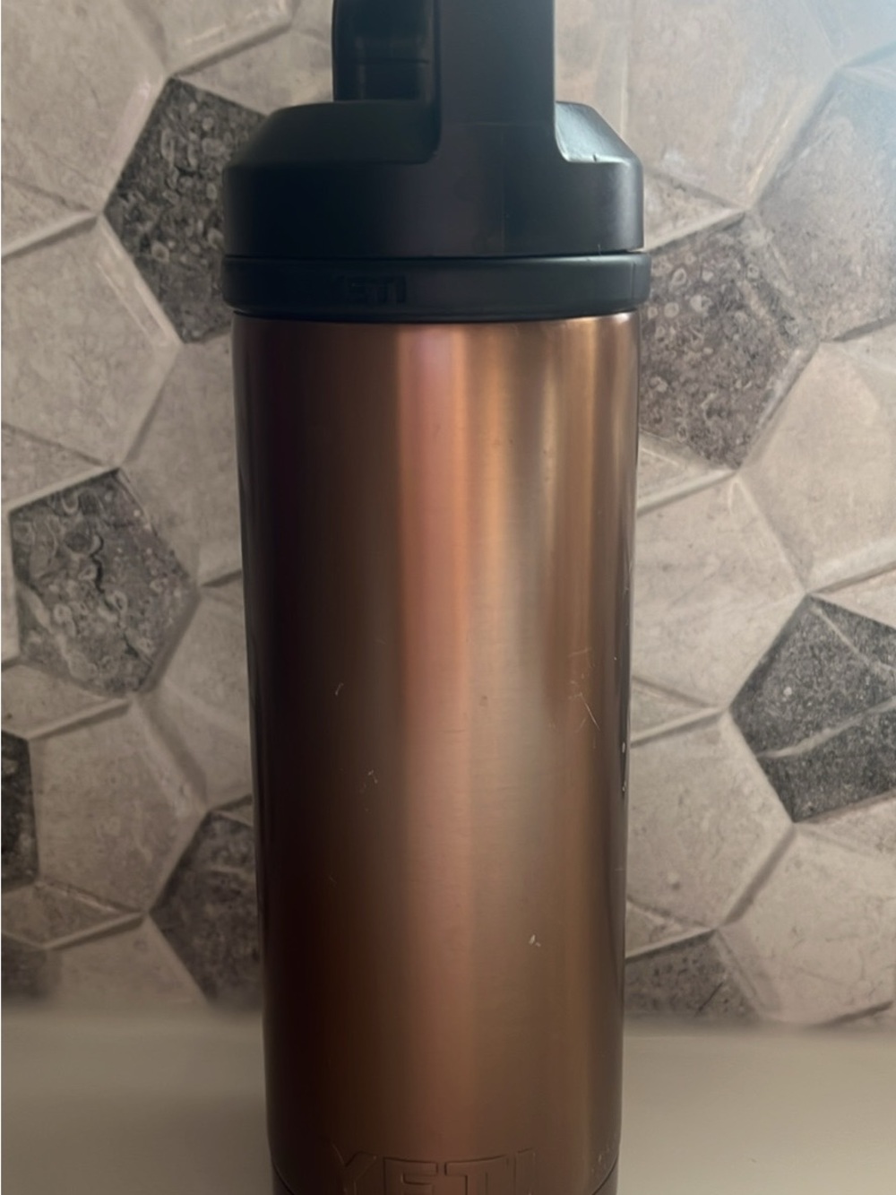 Yeti Bronze Travel Bottle with Black Lid